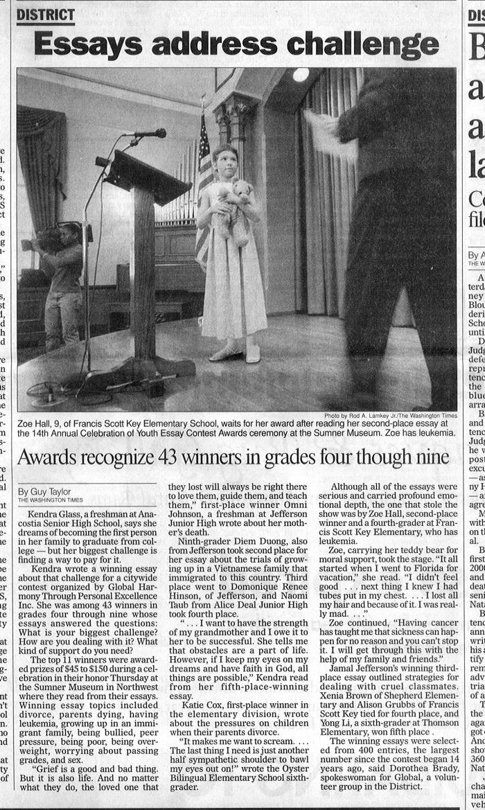 Washingont Times Article